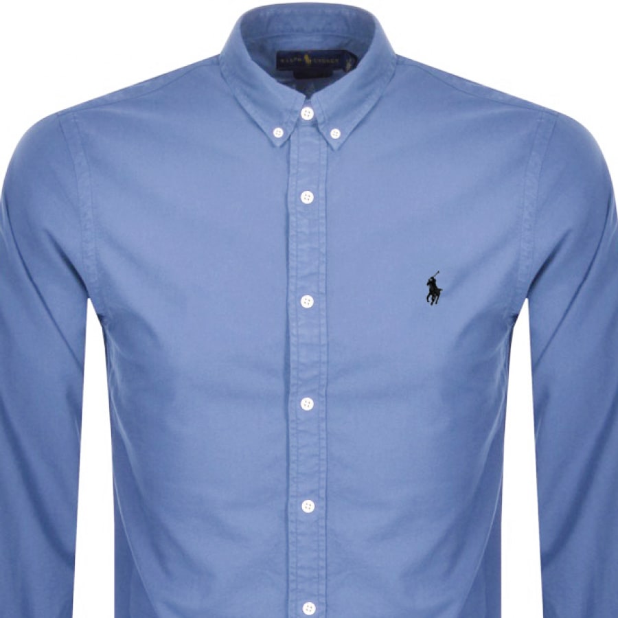 Alternative Image for ProductRalph Lauren Slim Fit Long Sleeve Shirt Blue2